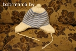 Шапочка зимняя на овчине для мальчика с рождения до 1,5 лет