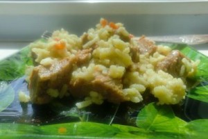 Плов с соевым мясом в мультиварке