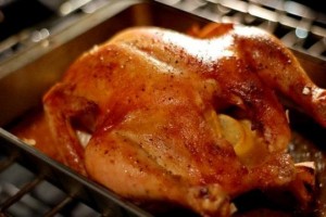 Курица, запеченная с грушами