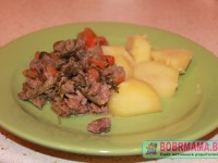 Тушенная куриная печень